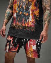 Bridges Burn Fleece Short - Washed Black