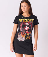 Lil Wayne Musik Short Sleeve Bodycon Dress - Black