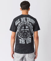 Born Real Embroidered Short Sleeve Tee - Washed Black