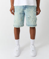 Destroyed Denim Short - Dark Blue