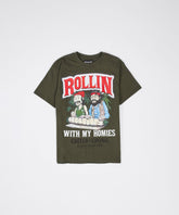 Plus Size Keep Rolling Cheech & Chong Short Sleeve Tee - Green