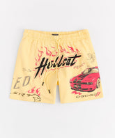 Dodge Hellcat Speed Applique Fleece Short - Tan