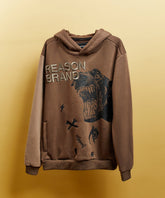 Doberman 3D Embroidery Hoodie - Brown