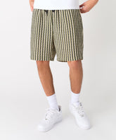Jacquard Knit Striped Short - Green