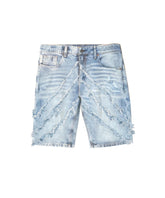 Little Kids Bandit Frayed Denim Short - Light Blue