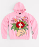 Kids All We Trust Is Us Chenille Patched Hoodie - Pink