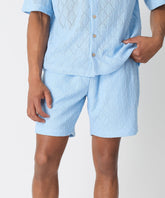 Diamond Plate Towel Shorts - Light Blue