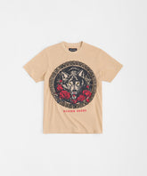 Rhinestone Short Sleeve Tee - Khaki