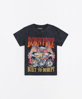 Born Free Applique Short Sleeve Tee - Charcoal