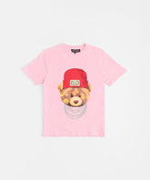 Teddy Rhinestone Short Sleeve Tee - Pink