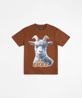 Goat Rhinestone Short Sleeve Tee - Brown