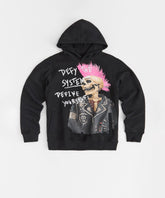 Defy The System Embroidered Hoodie - Black