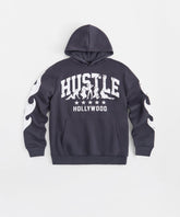 Hustle Chenille Patched Hoodie - Black