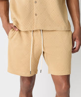 Textured Diamond Knit Short - Beige