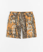 Destroyed Denim Camo Shorts - Orange