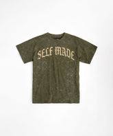 Plus Size Self Made Self Paid Shorts Sleeve Tee - Olive Green