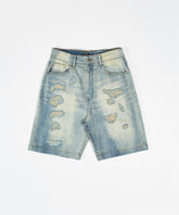 Destroyed Denim Shorts - Medium Indigo