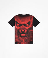 Dodge Demon Face Embroidered Short Sleeve Tee - Black