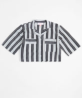 Women Plus Size Textured Shirt - Black And White