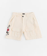 Roses Woven Shorts - Cream