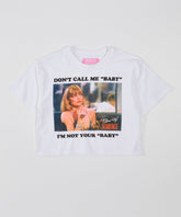 Women Scarface Elvira Crop Tee - White