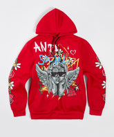 Women Anti Social Hoodie Crewneck - Red