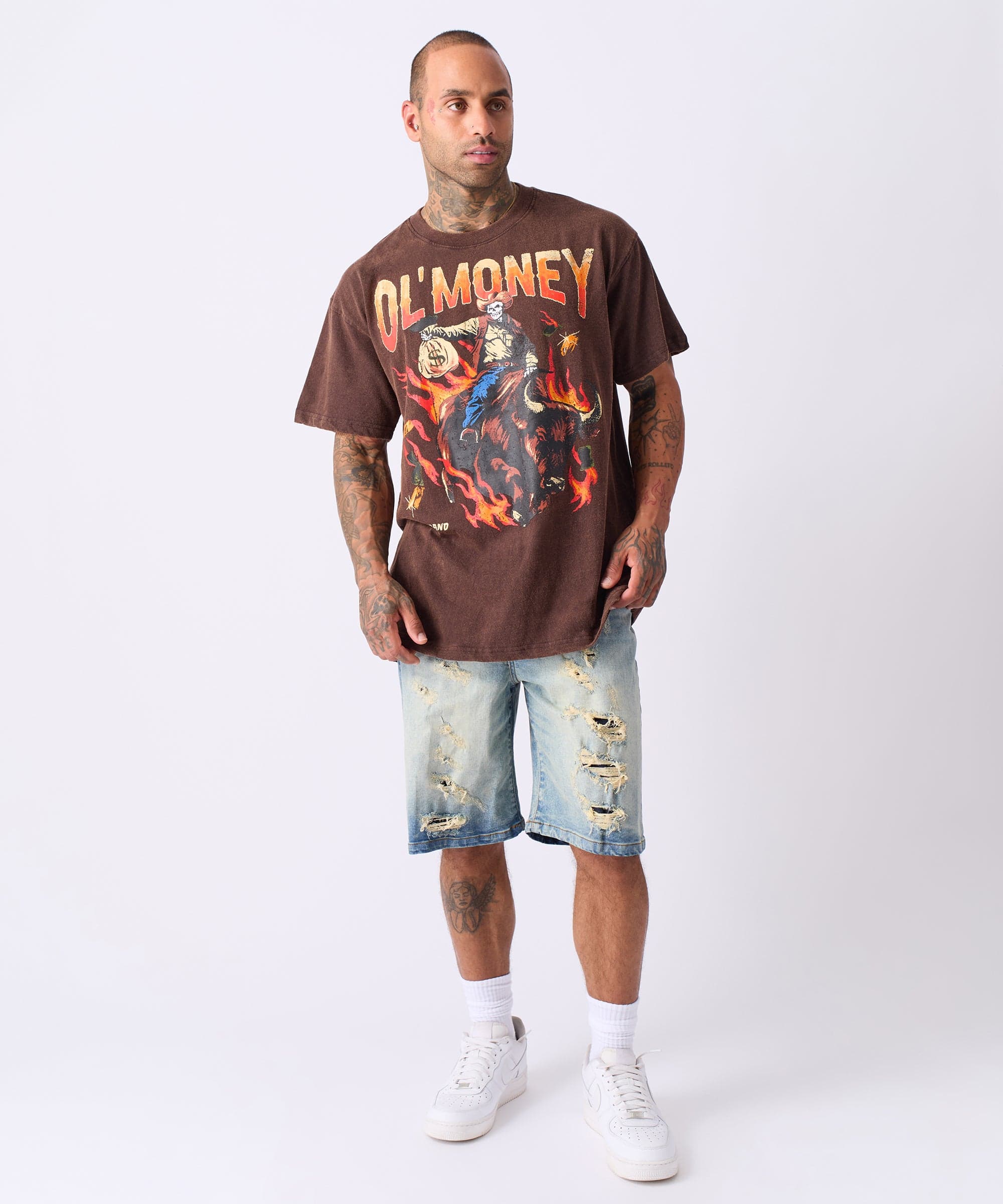 Ol' Money Short Sleeve Tee - Brown