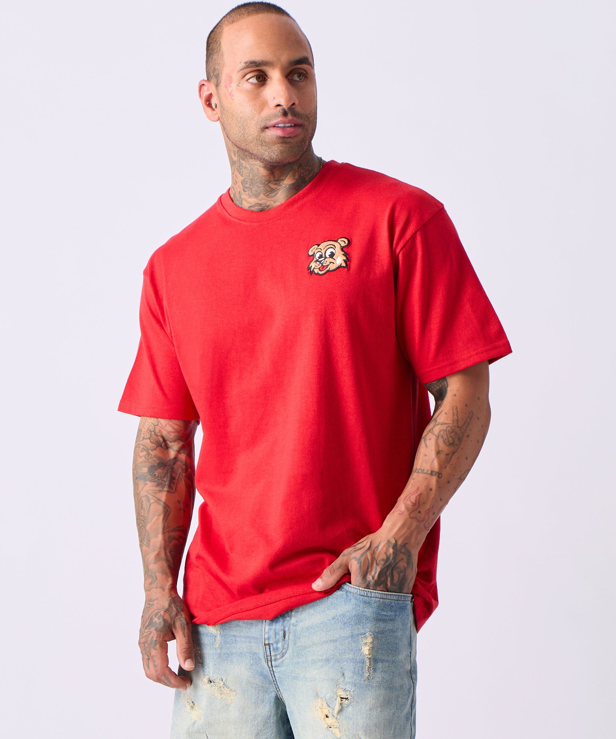 Cub Chenille Patch Short Sleeve Tee - Red