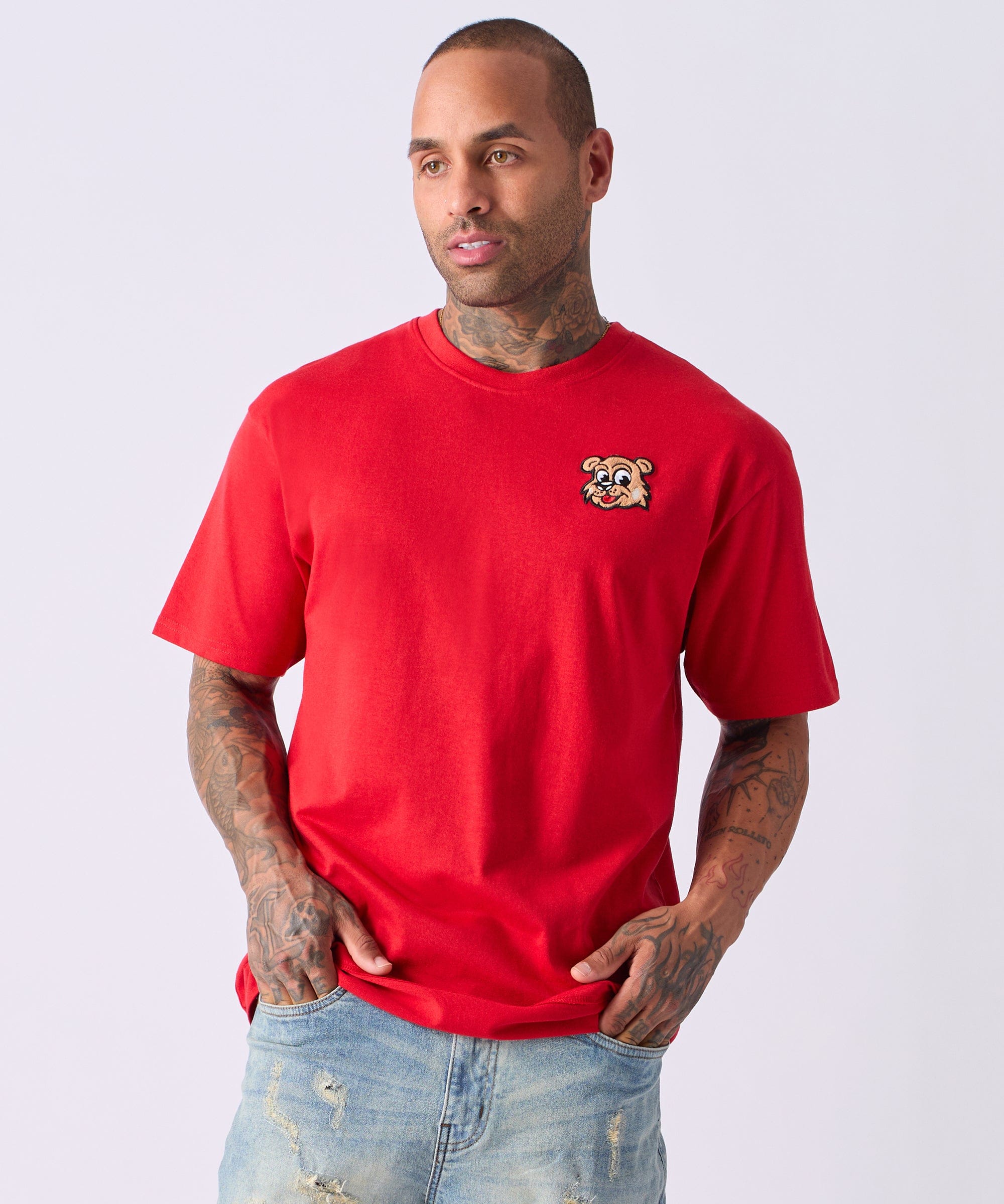 Cub Chenille Patch Short Sleeve Tee - Red