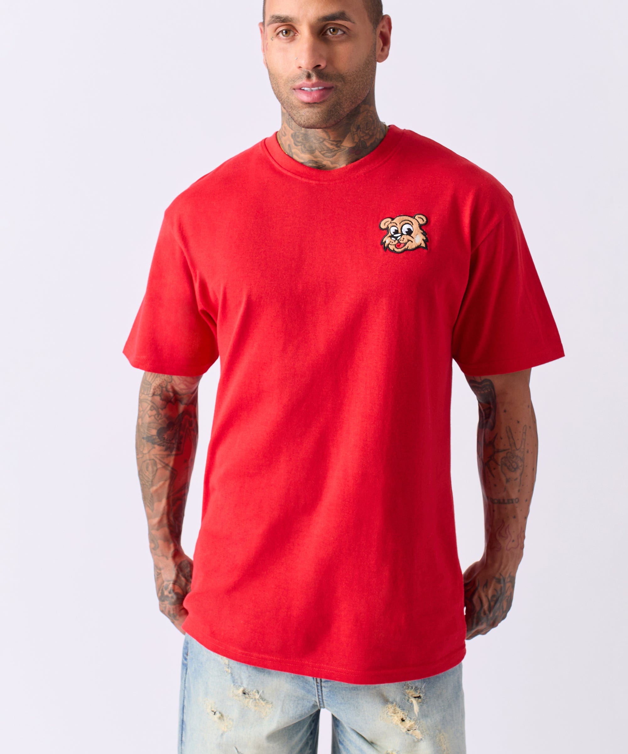 Cub Chenille Patch Short Sleeve Tee - Red