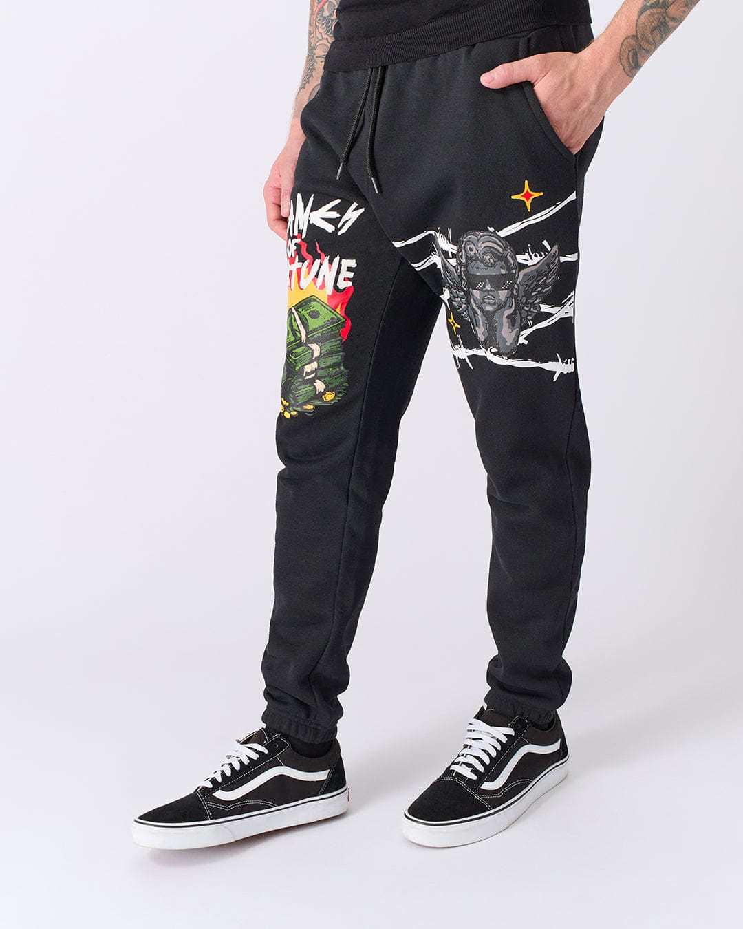 Flames of Fortune Jogger Pants - Black