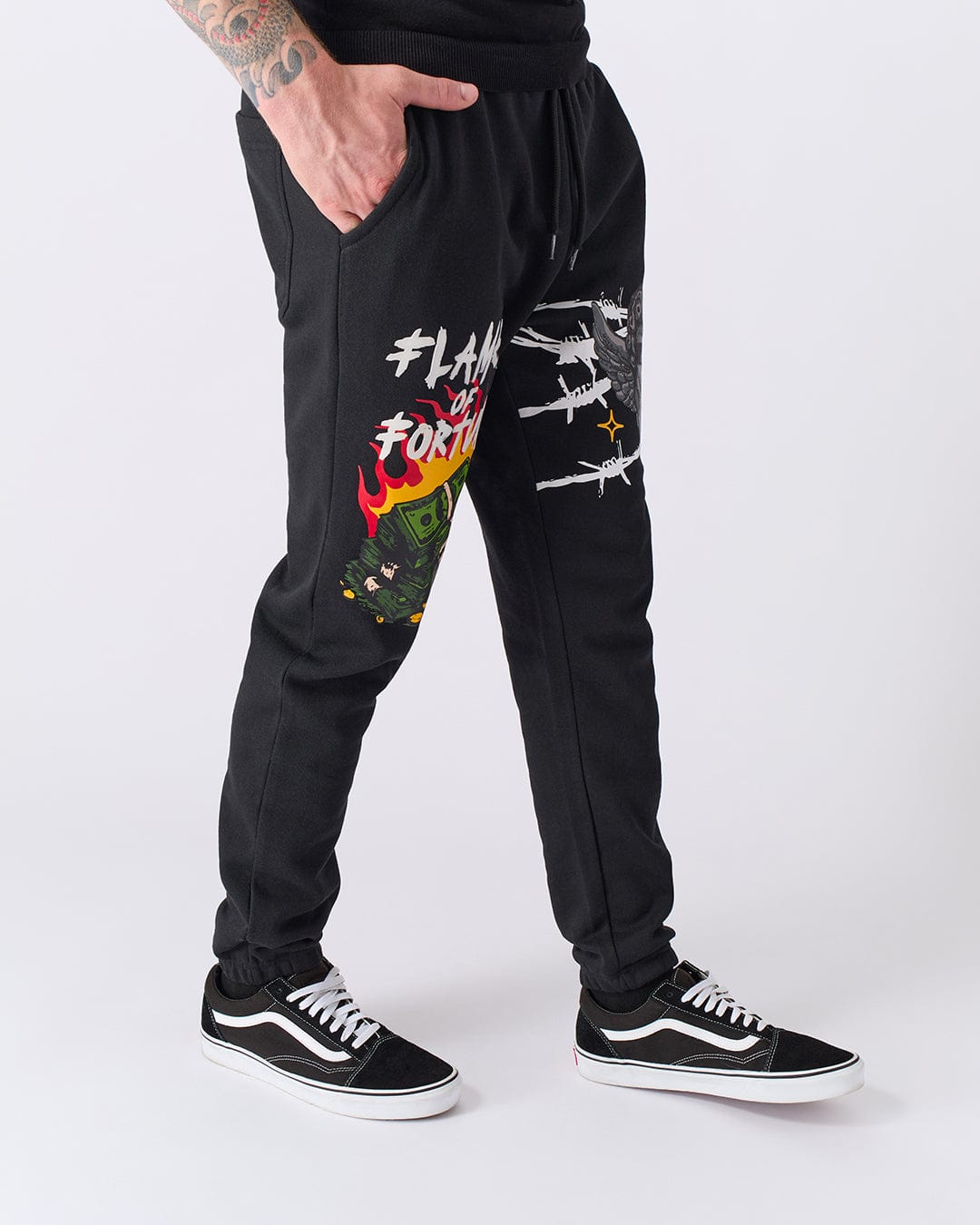 Flames of Fortune Jogger Pants - Black