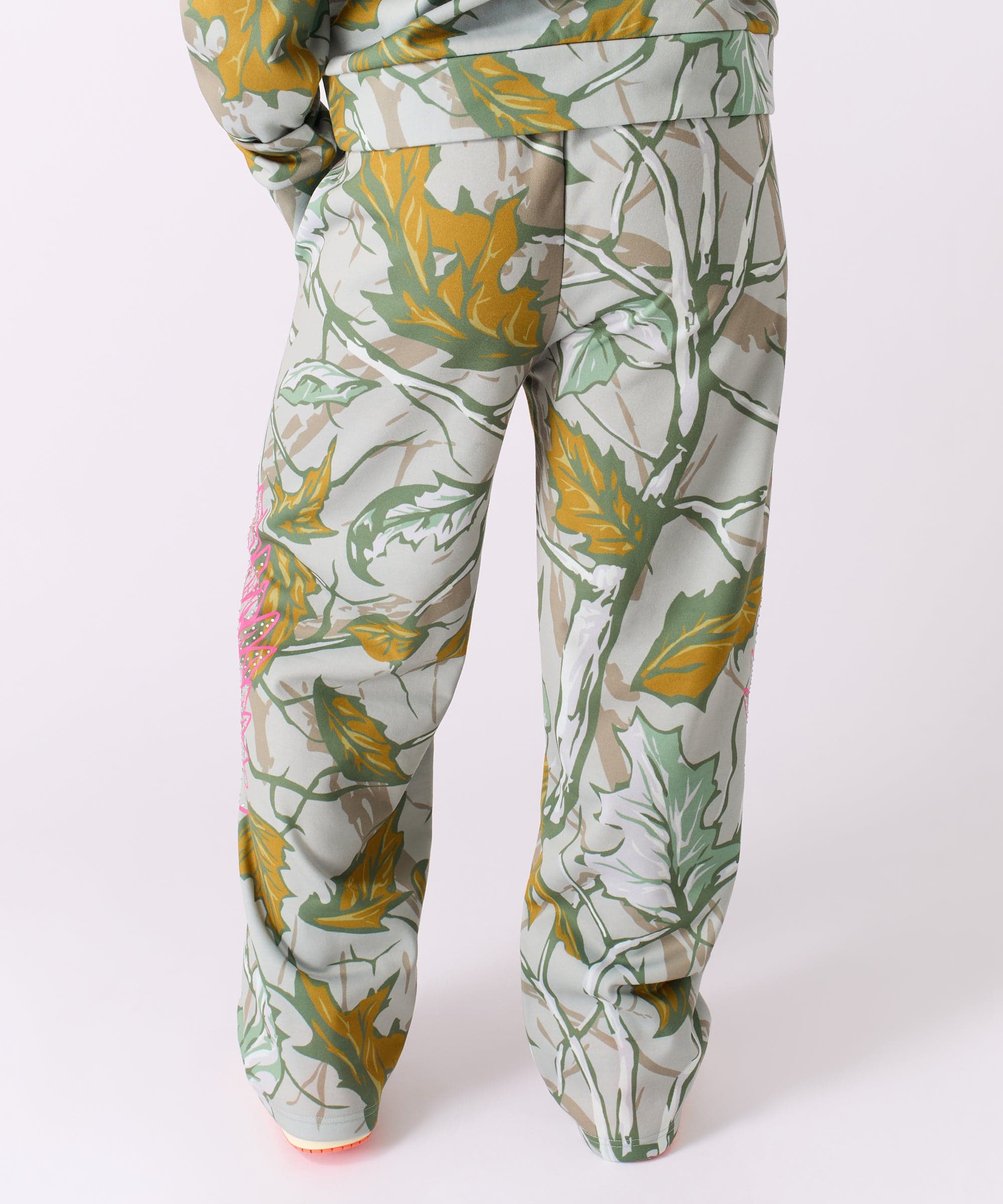 Women Fly High Rhinestone Fleece Pants - Olive Green