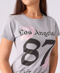 LA Angels Short Sleeve Bodycon Dress - Grey