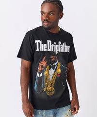 Dripfather Applique Short Sleeve Tee - Black
