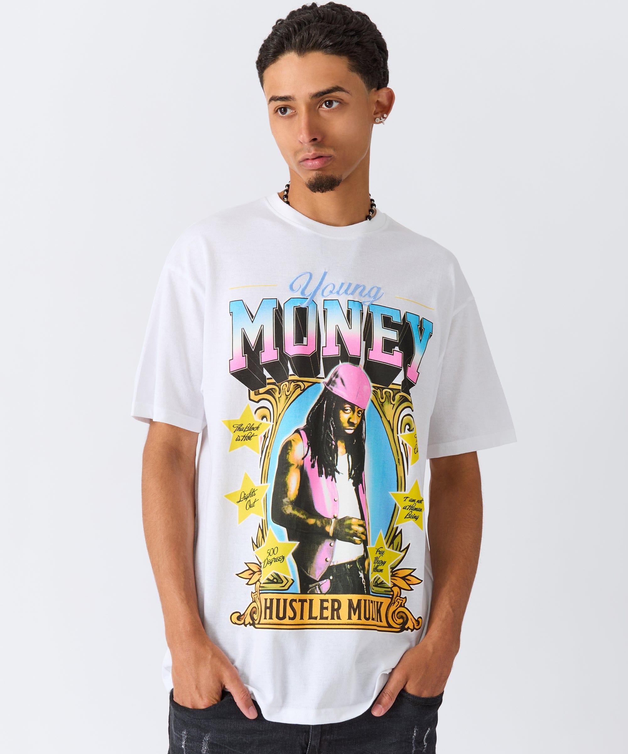 Lil Wayne Hustler Muzik Short Sleeve Tee - White