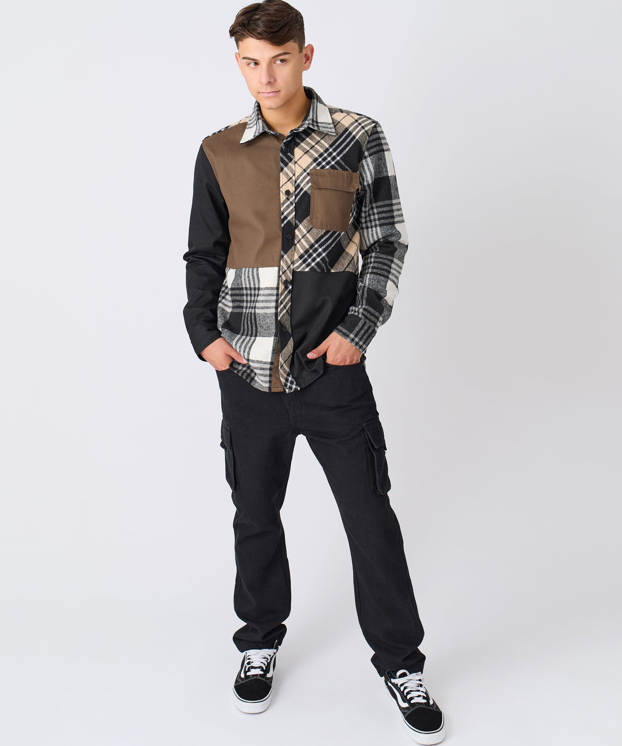 Snakes Flannel Long Sleeve Shirt - Grey