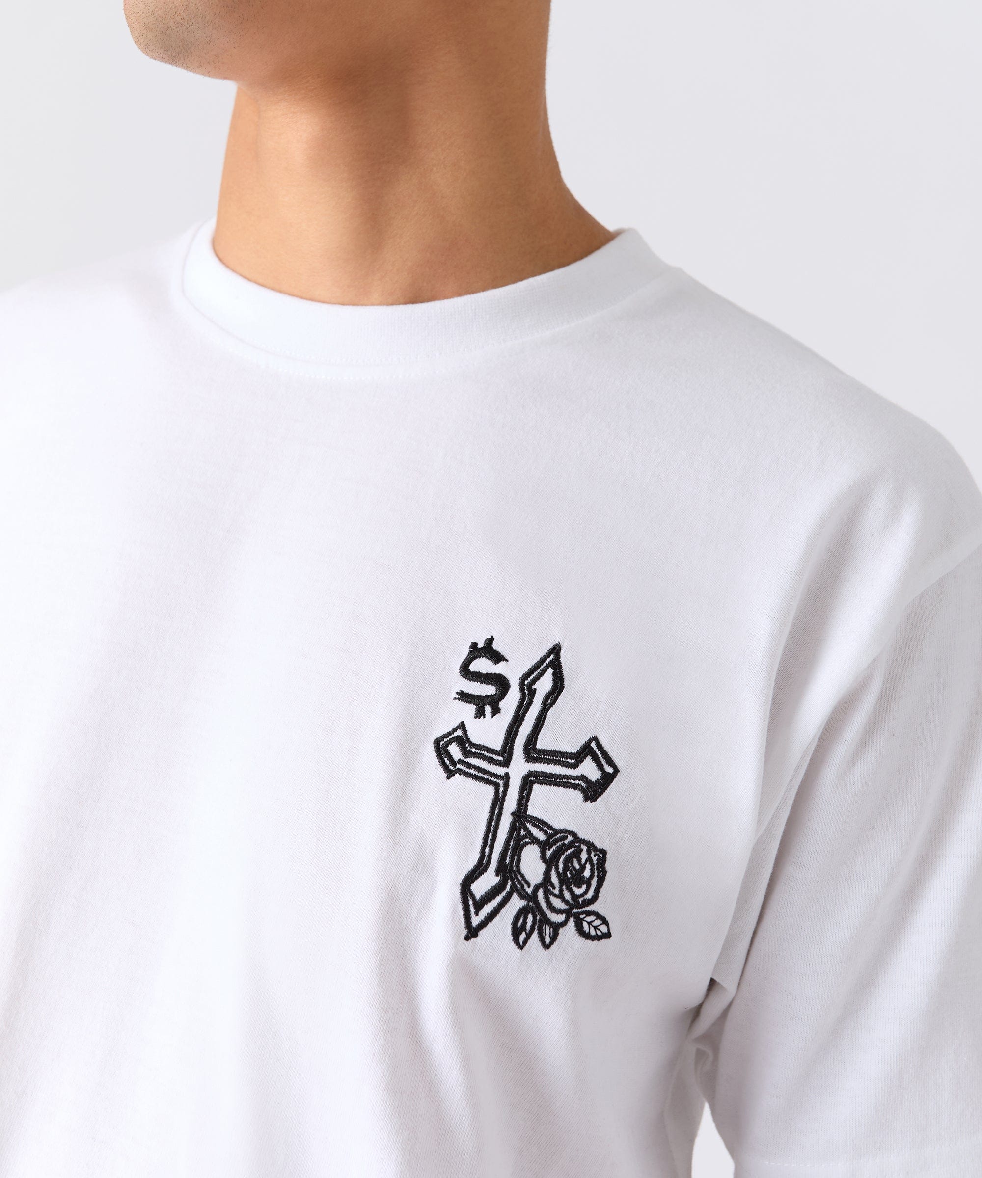 My Way Embroidered Short Sleeve Tee - White