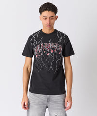 Heartless Rhinestones Short Sleeve Tee - Black