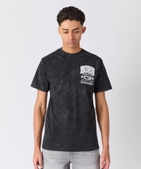 Born Real Embroidered Short Sleeve Tee - Washed Black