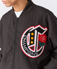 Coaches Chenille Patched Champions Jacket - Black