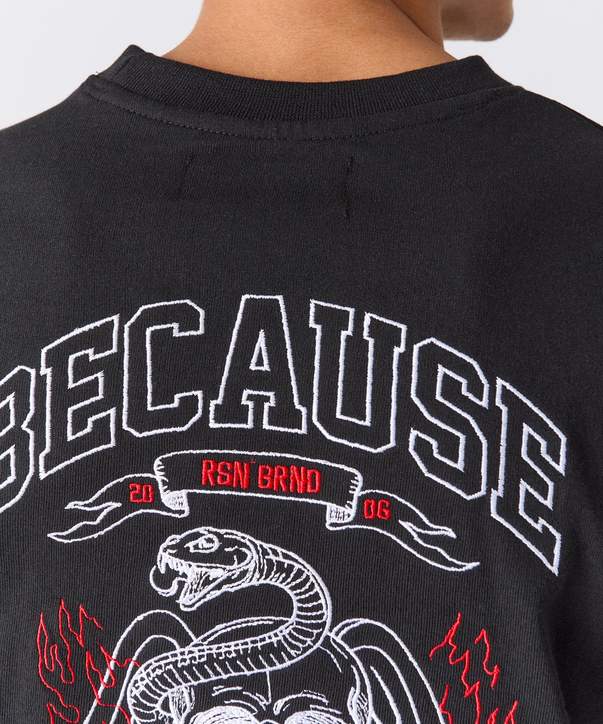 Mercy Embroidered  Short Sleeve Tee - Black