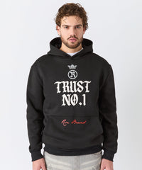 Trust No 1 Front And Back Print Hoodie - Black