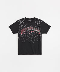 Heartless Rhinestones Short Sleeve Tee - Black