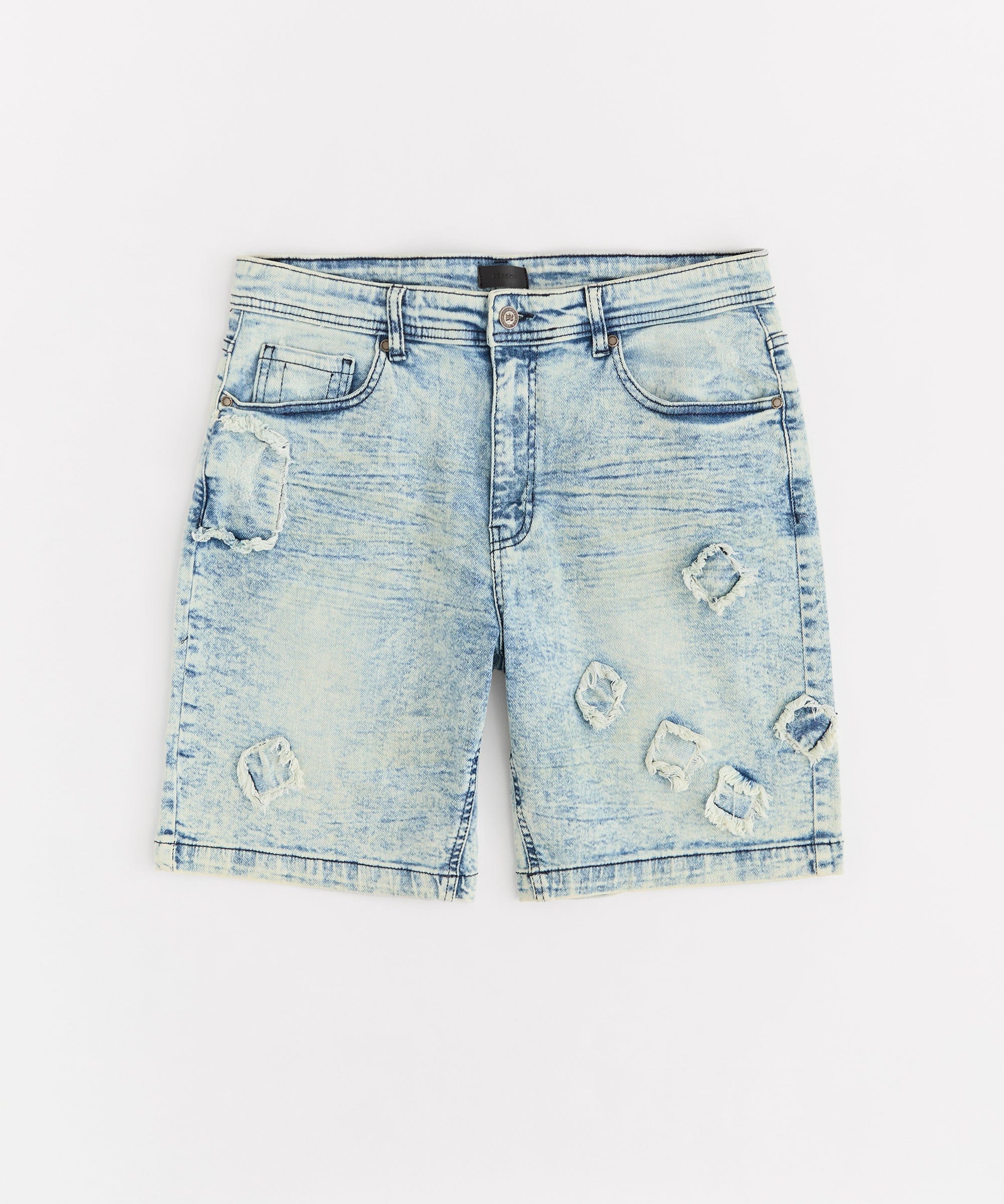 Destroyed Denim Short - Dark Blue