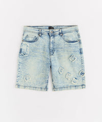 Destroyed Denim Short - Dark Blue
