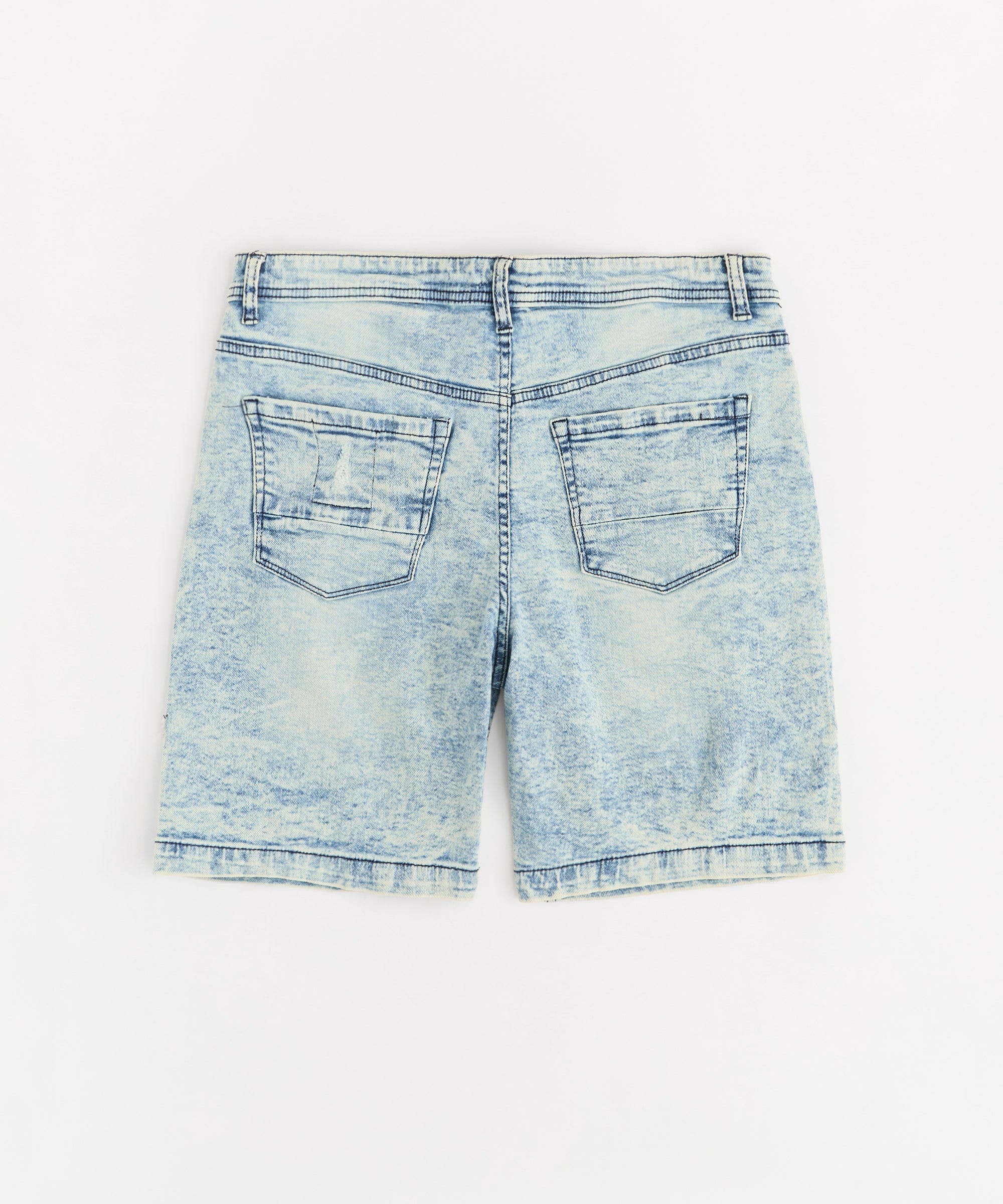 Destroyed Denim Short - Dark Blue