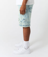 Destroyed Denim Short - Dark Blue