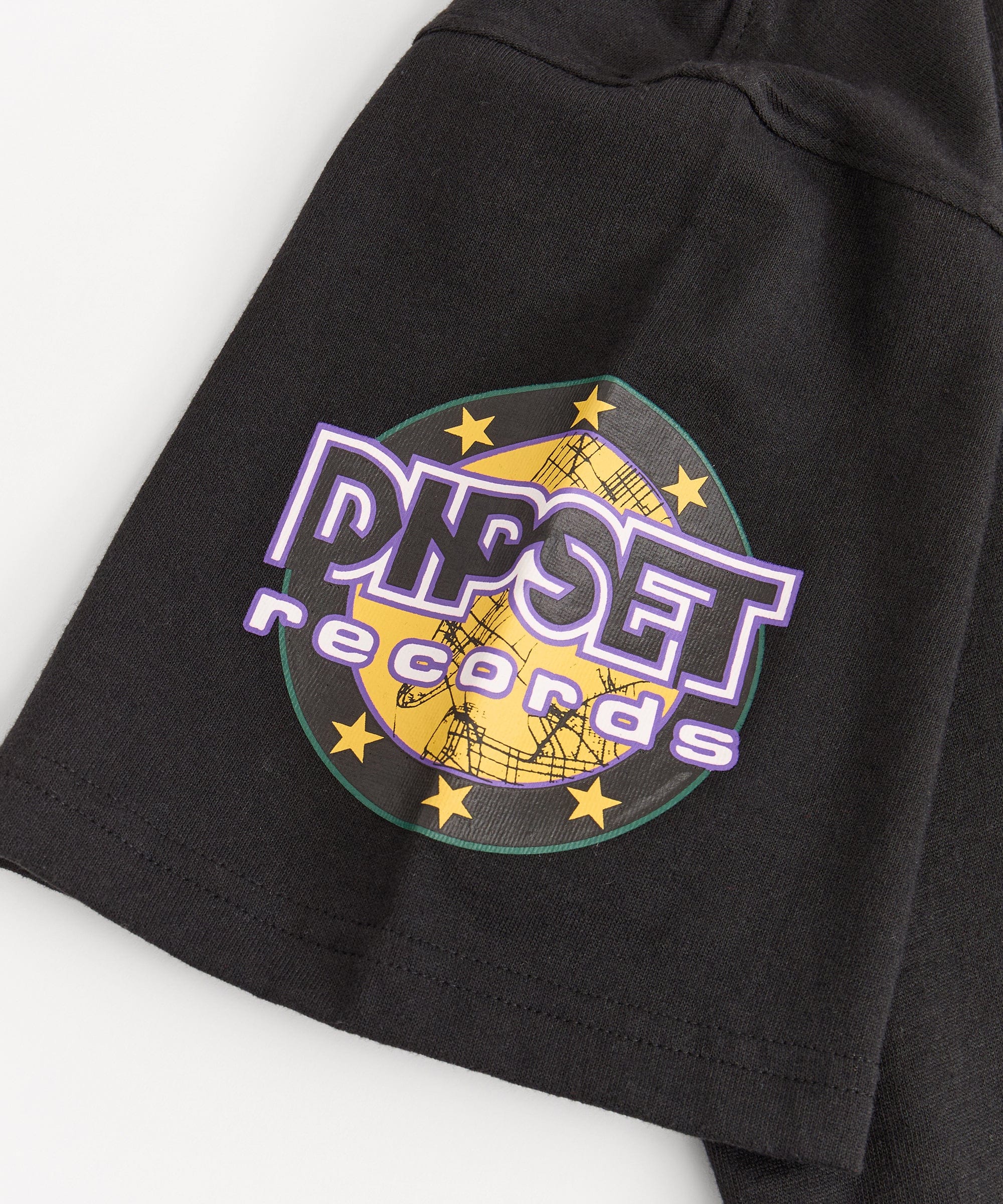 Mad Sleeve Print Short Sleeve Tee - Black