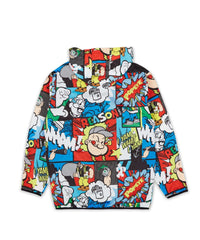 Popeye Half-Zip Allover Comic Print Anorak